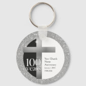 Silver Gray Church 100 Jahre Personalisiert Schlüsselanhänger (Rückseite)