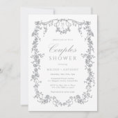 Silver Gray Classic Dusche Einladung (Vorderseite)