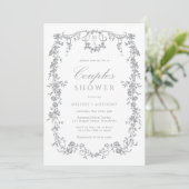 Silver Gray Classic Dusche Einladung (Stehend Vorderseite)