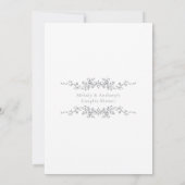 Silver Gray Classic Dusche Einladung (Rückseite)