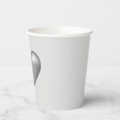 Silver Gray Color Heart Illustration Pappbecher (Links)