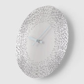 Silver Gray Crystals Confetti Glitzer Gems MInimal Große Wanduhr (Winkel)