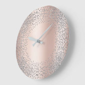 Silver Gray Crystals Confetti Glitzer Gemüses Blus Große Wanduhr (Winkel)