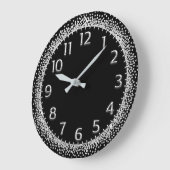 Silver Gray Crystals Glitzer Arabische Zahlen Schw Große Wanduhr (Winkel)