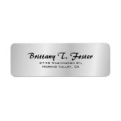 Silver Gray Curve Pinselschrift Elegant Minimalist (Vorne)