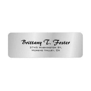 Silver Gray Curve Pinselschrift Elegant Minimalist