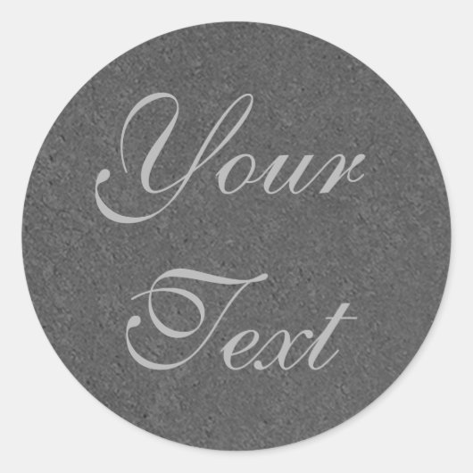 Silver Gray Custom Umschlag Aufklebers mit Text Runder Aufkleber (Vorderseite)