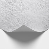Silver Gray Damask Floral Royal Stripes Geschenkpapier (Ecke)