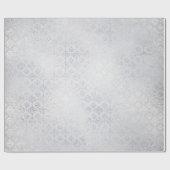 Silver Gray Damask Metallic Shiny Monochromatisch Geschenkpapier (Flach)