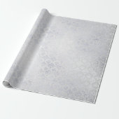 Silver Gray Damask Metallic Shiny Monochromatisch Geschenkpapier (Ungerollt)