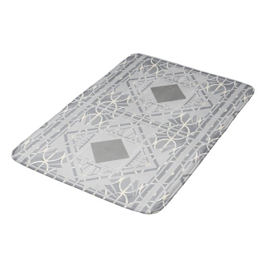 Silver Gray Diamond Bath Mat Badematte (Schrägansicht)