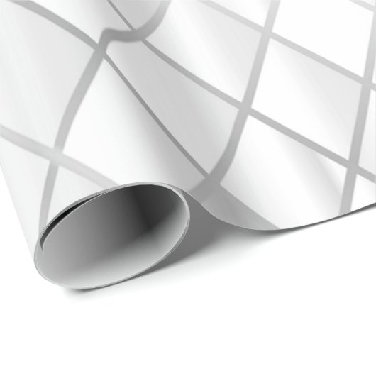Silver Gray Diamond Pattern Jeden Anlaß Geschenkpapier (Rolleneckpunkt)