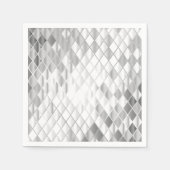Silver Gray Diamond Pattern Luxury Jeden Anlaß Serviette (Vorderseite)