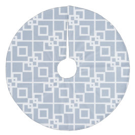 Silver Gray Diamond Trellis Design Fleece Weihnachtsbaumdecke