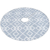 Silver Gray Diamond Trellis Design Fleece Weihnachtsbaumdecke (Schrägansicht)
