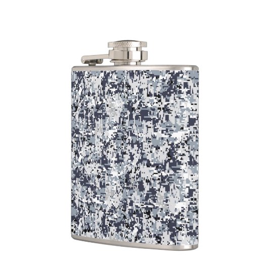 Silver Gray Digital Camouflage Flachmann (Links)