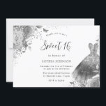 Silver & Gray Dress Floral Sweet 16 Party Einladung<br><div class="desc">Blue Aqua Silver Dress & Blume Sweet 16 Invitation Mehr elegantes floral Sweet 16 Designs in unserem Geschäft!</div>