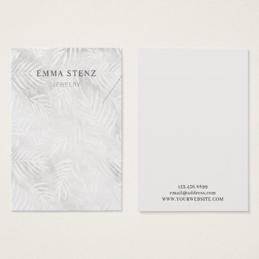 Silver Gray & Dusty Pink Palm ・ Nekklace Display (Vorne & Hinten)