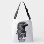 Silver Gray Eagle Vector Art Tragetaschen Mit Langen Trägern (Vorderseite)