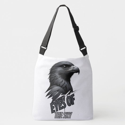 Silver Gray Eagle Vector Art Tragetaschen Mit Langen Trägern (Vorderseite)