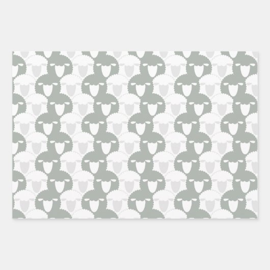 Silver Gray Eid Adha Mubarak Kaaba Sheep Pattern Geschenkpapier Set (Vorderseite 3)