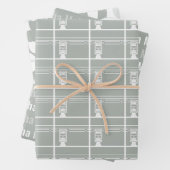 Silver Gray Eid Adha Mubarak Kaaba Sheep Pattern Geschenkpapier Set (Beispiel)