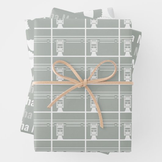 Silver Gray Eid Adha Mubarak Kaaba Sheep Pattern Geschenkpapier Set (Beispiel)