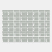 Silver Gray Eid Adha Mubarak Kaaba Sheep Pattern Geschenkpapier Set (Vorderseite)