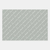 Silver Gray Eid Mubarak Bilingual Geschenkpapier Set (Vorderseite 2)