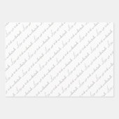 Silver Gray Eid Mubarak Bilingual Geschenkpapier Set (Vorderseite)