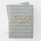 Silver Gray Eid Mubarak Masjid Muster Design Geschenkpapier Set (Beispiel)