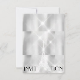 Silver Gray Eiffel Tower Paris Brautparty Event Einladung