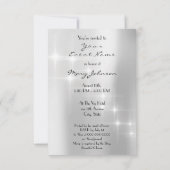 Silver Gray Eiffel Tower Paris Brautparty Event Einladung (Rückseite)