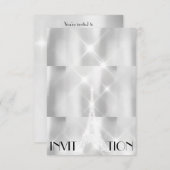 Silver Gray Eiffel Tower Paris Brautparty Event Einladung (Vorne/Hinten)