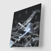 Silver Gray Electric Gitarre Square Uhr (Winkel)