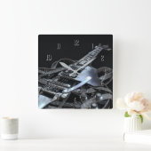 Silver Gray Electric Gitarre Square Uhr (Zuhause)