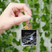 Silver Gray Electric Guitar Premium Key Chain Schlüsselanhänger (Hand)