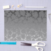 Silver Gray Elegant Metallic Sukkulentes Muster Seidenpapier (Handwerk)