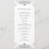 Silver Gray Elegante Ironwork Details Hochzeit Programm (Vorderseite)