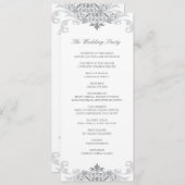 Silver Gray Elegante Ironwork Details Hochzeit Programm (Vorne/Hinten)