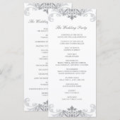 Silver Gray Elegante Ironwork Wedding Rackcard Programm (Vorne/Hinten)