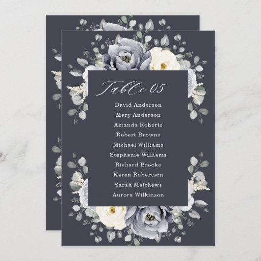 Silver Gray Elfenbein Winter Seekarte Invi Einladung (Vorne/Hinten)