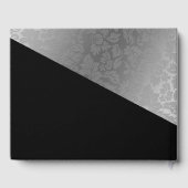 Silver Gray Floral Damask Gästebuch (Rückseite)