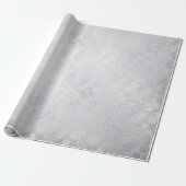 Silver Gray floral Delicate Metallic monochromatis Geschenkpapier (Ungerollt)
