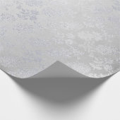 Silver Gray floral Delicate Metallic monochromatis Geschenkpapier (Ecke)