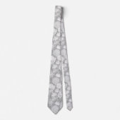 Silver Gray Floral Design Krawatte (Vorderseite)