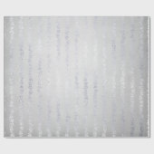 Silver Gray Floral Girland Metallic monochromatisc Geschenkpapier (Flach)