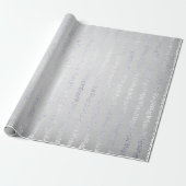 Silver Gray Floral Girland Metallic monochromatisc Geschenkpapier (Ungerollt)