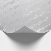 Silver Gray Floral Girland Metallic monochromatisc Geschenkpapier (Ecke)