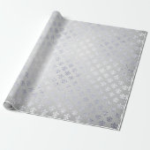 Silver Gray Floral Lilie Royal Iris Geschenkpapier (Ungerollt)